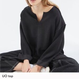 Urban Outfitters Black notch Neck Top